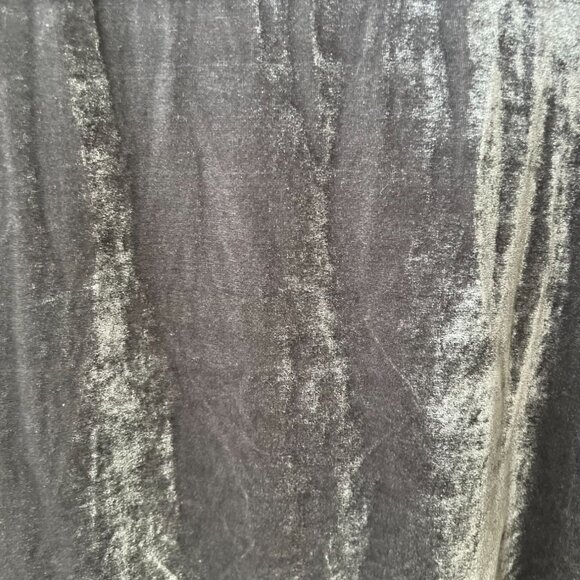 Amaryllis Womens Long Gray Velvet Cardigan With Open Front & Pockets - Picture 8 of 9